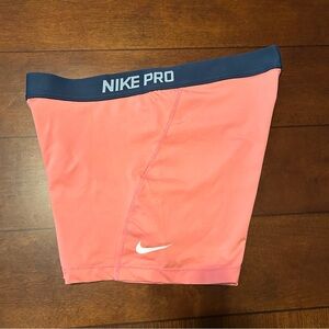 Nike Pro Women’s Dri-Fit Pink and Navy Spandex Compression Shorts Size XL